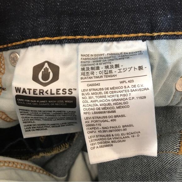 Levi's Men's Dark Blue Denim Slim Fit Casual Straight Leg Jeans Jean Pants - Picture 7 of 9